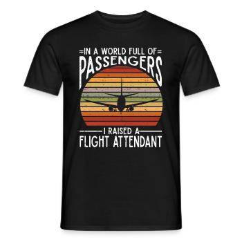 Flugbegleiter Papa Stewardess Flugbegleiter - Männer T-Shirt - Schwarz - Vorne - AI Model Male 178 light (178cm)