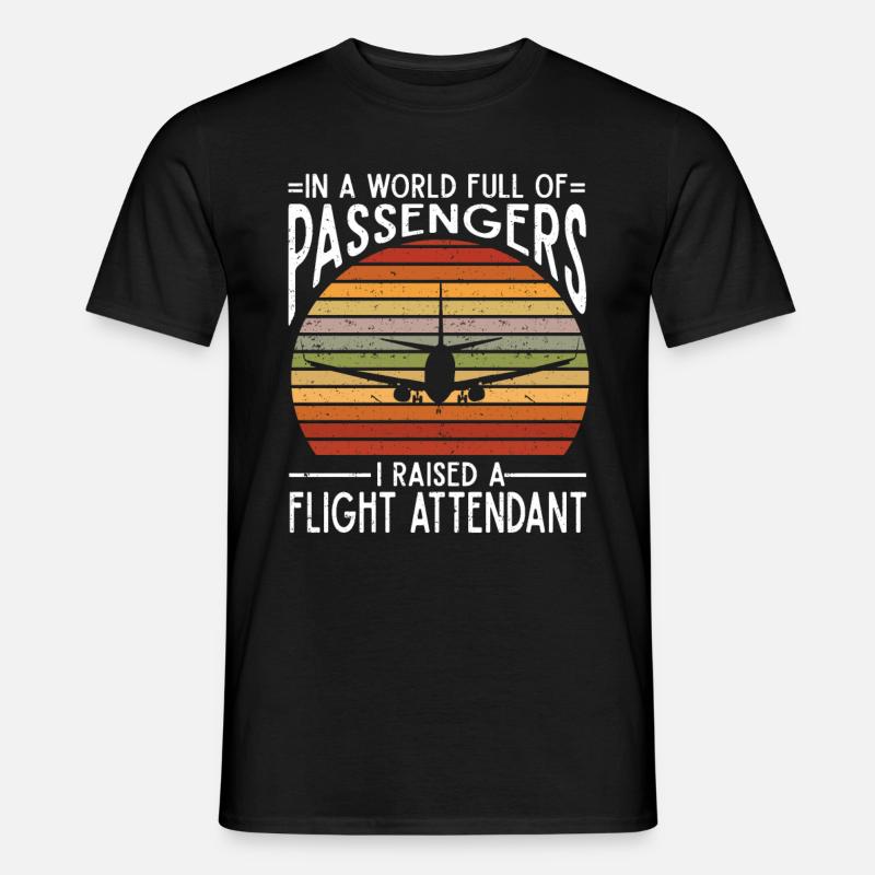 Flugbegleiter Papa Stewardess Flugbegleiter - Männer T-Shirt - Schwarz