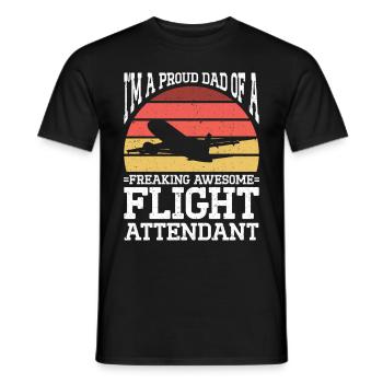 Flugbegleiter Papa Stewardess Flugbegleiter - Männer T-Shirt - Schwarz - Vorne - AI Model Male 178 light (178cm)