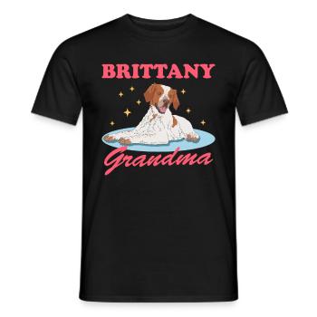 Brittany Granny Spaniel Breton Dog Gift - Men's T-Shirt - black - Front - AI Model Male 178 light (178cm)