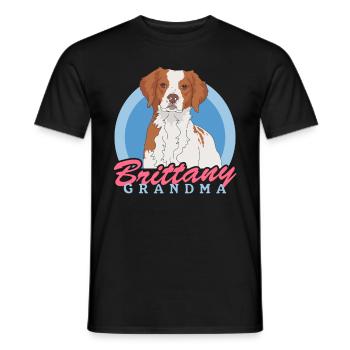 Brittany Oma Epagneul Breton Vorstehhund Geschenk - Männer T-Shirt - Schwarz - Vorne - AI Model Male 178 light (178cm)