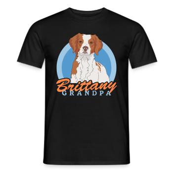 Brittany Opa Epagneul Breton Vorstehhund Geschenk - Männer T-Shirt - Schwarz - Vorne - AI Model Male 178 light (178cm)