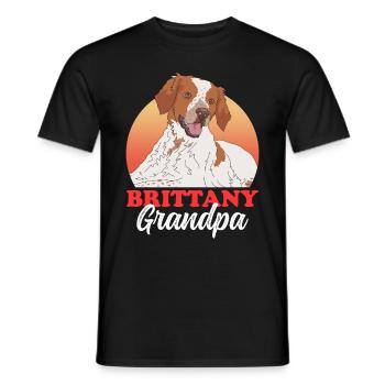 Brittany Grandpa Spaniel Breton Dogs Gift - Men's T-Shirt - black - Front - AI Model Male 178 light (178cm)
