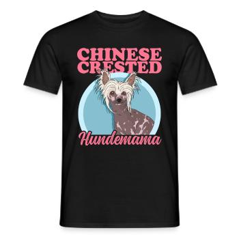 Chinese Crested Hundemama Schopfhund Mom Geschenk - Männer T-Shirt - Schwarz - Vorne - AI Model Male 178 light (178cm)