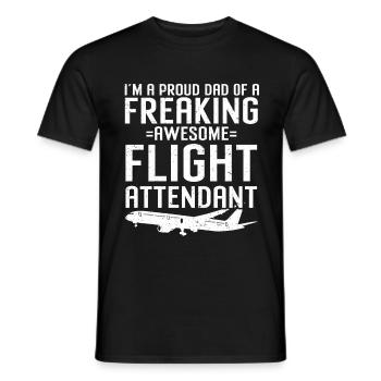 Flugbegleiter Papa Stewardess Flugbegleiter - Männer T-Shirt - Schwarz - Vorne - AI Model Male 178 light (178cm)