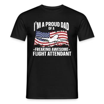 Flight Attendant Papa Stewardess Flight Attendant - Men's T-Shirt - black - Front - AI Model Male 178 light (178cm)