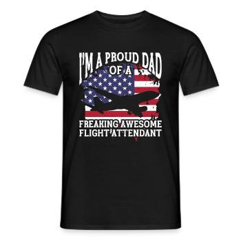 Flight Attendant Papa Stewardess Flight Attendant - Men's T-Shirt - black - Front - AI Model Male 178 light (178cm)