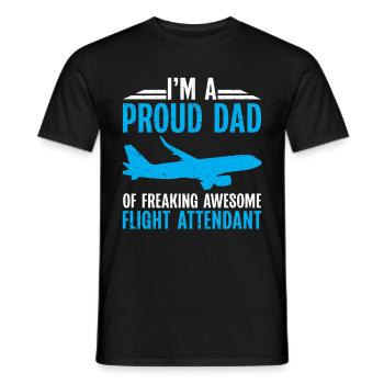 Flugbegleiter Papa Stewardess Flugbegleiter - Männer T-Shirt - Schwarz - Vorne - AI Model Male 178 light (178cm)