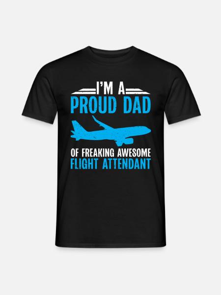 Flugbegleiter Papa Stewardess Flugbegleiter - Männer T-Shirt - Schwarz