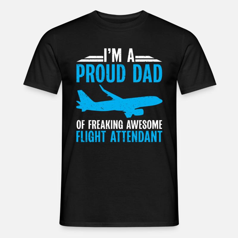 Flugbegleiter Papa Stewardess Flugbegleiter - Männer T-Shirt - Schwarz