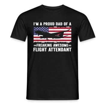 Flight Attendant Papa Stewardess Flight Attendant - Men's T-Shirt - black - Front - AI Model Male 178 light (178cm)