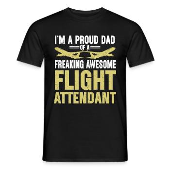 Flight Attendant Papa Stewardess Flight Attendant - Men's T-Shirt - black - Front - AI Model Male 178 light (178cm)