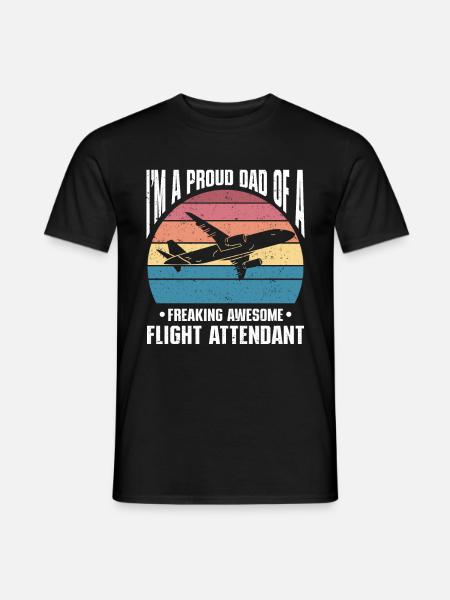 Flugbegleiter Papa Stewardess Flugbegleiter - Männer T-Shirt - Schwarz
