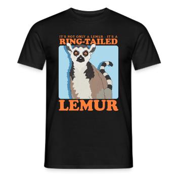 Lémurien Queue annelée Cadeau de lémurien annelé - T-shirt homme - noir - Devant - AI Model Male 178 light (178cm)