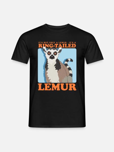 Lemur Katta Ringelschwanz Lemure Geschenk - Männer T-Shirt - Schwarz