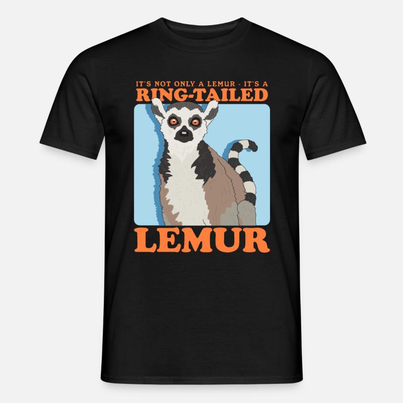 Lemur Katta Ringelschwanz Lemure Geschenk - Männer T-Shirt - Schwarz