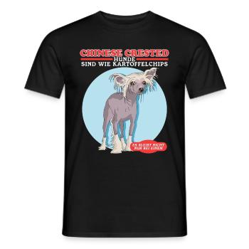 Chinese Crested Chinesischer Schopfhund Geschenk - Männer T-Shirt - Schwarz - Vorne - AI Model Male 178 light (178cm)