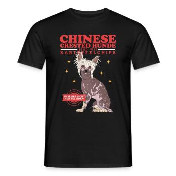 Chinesischer Schopfhund Chinese Crested Geschenk - Männer T-Shirt - Schwarz - Vorne - AI Model Male 178 light (178cm)