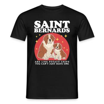 Bernhardiner Hunde St. Bernhardshund Geschenk - Männer T-Shirt - Schwarz - Vorne - AI Model Male 178 light (178cm)