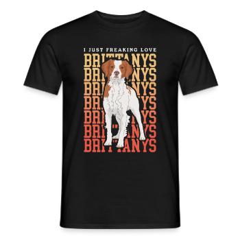 Brittany Pointing Dog Spaniel Breton Gift - Men's T-Shirt - black - Front - AI Model Male 178 light (178cm)