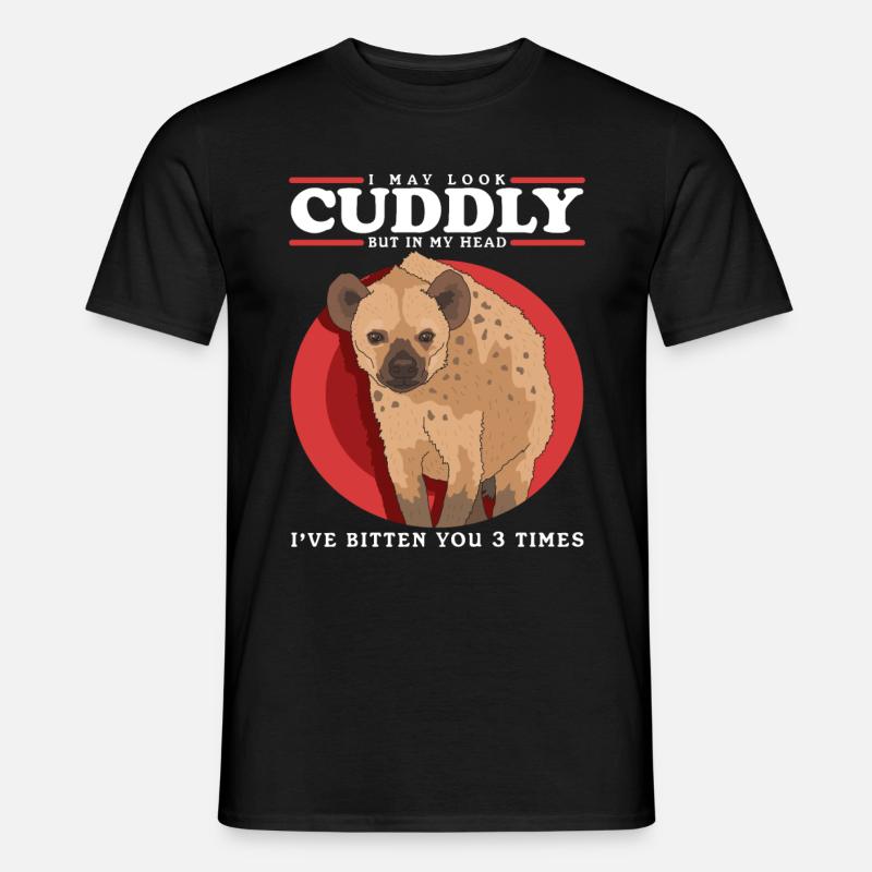 Hyäne Hyänen Tüpfelhyäne Geschenk - Männer T-Shirt - Schwarz
