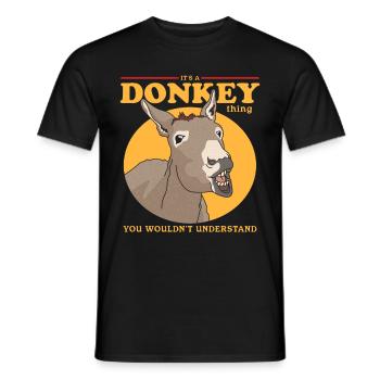 Esel Eselbesitzer Eselliebhaber Eselchen Geschenk - Männer T-Shirt - Schwarz - Vorne - AI Model Male 178 light (178cm)