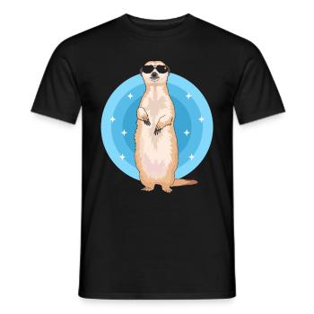 Suricate cool | Drôle de cadeau suricate - T-shirt homme - noir - Devant - AI Model Male 178 light (178cm)