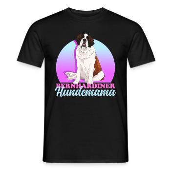Bernhardiner Hundemama St. Bernhardshund Geschenk - Männer T-Shirt - Schwarz - Vorne - AI Model Male 178 light (178cm)