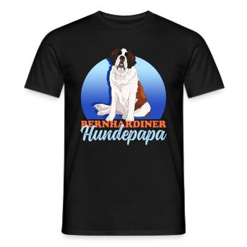 Bernhardiner Hundepapa St. Bernhardshund Geschenk - Männer T-Shirt - Schwarz - Vorne - AI Model Male 178 light (178cm)