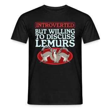 Lémurien à queue annelée lémuriens cadeau - T-shirt homme - noir - Devant - AI Model Male 178 light (178cm)