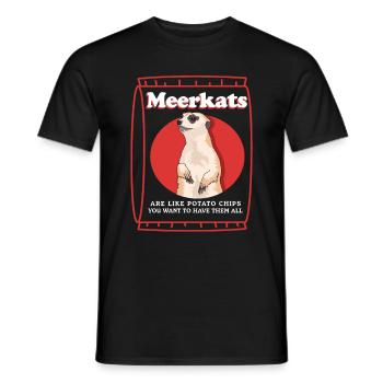 Suricate cool | Drôle de cadeau suricate - T-shirt homme - noir - Devant - AI Model Male 178 light (178cm)