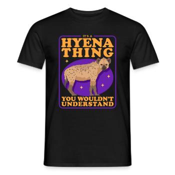 Hyena, spotted hyena, hyena gift - Men's T-Shirt - black - Front - AI Model Male 178 light (178cm)