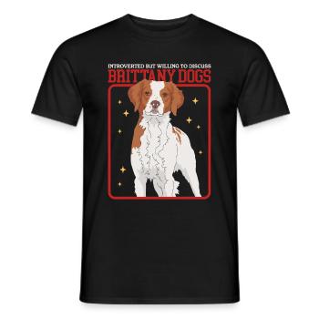 Brittany Epagneul Breton Vorstehhunde Geschenk - Männer T-Shirt - Schwarz - Vorne - AI Model Male 178 light (178cm)