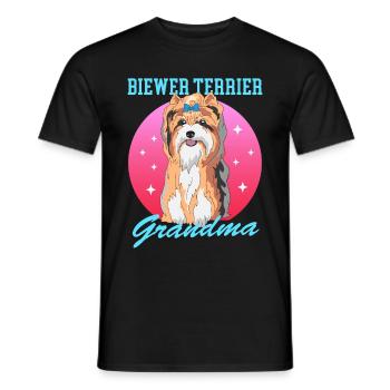 Biewer Terrier Granny Dog Owner Gift - Men's T-Shirt - black - Front - AI Model Male 178 light (178cm)