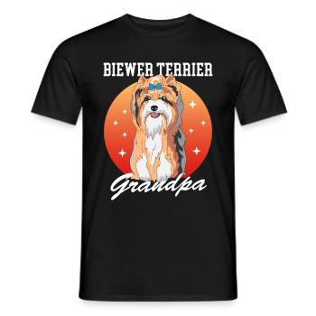 Biewer Terrier Grandpa Dog Owner Gift - Men's T-Shirt - black - Front - AI Model Male 178 light (178cm)
