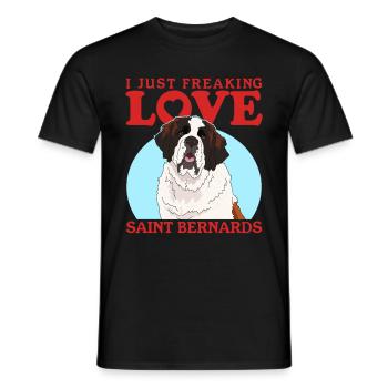 Bernhardiner Hunde St. Bernhardshund Geschenk - Männer T-Shirt - Schwarz - Vorne - AI Model Male 178 light (178cm)