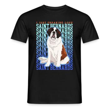 Bernhardiner Hund St. Bernhardshund Geschenk - Männer T-Shirt - Schwarz - Vorne - AI Model Male 178 light (178cm)