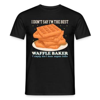 Waffles Waffle Waffle Lover Gift - Men's T-Shirt - black - Front - AI Model Male 178 light (178cm)
