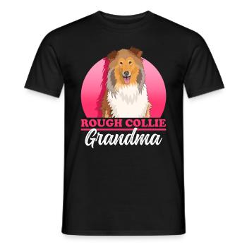 Collie Granny Collie à poil long Collie Rough Collies Cadeau - T-shirt homme - noir - Devant - AI Model Male 178 light (178cm)