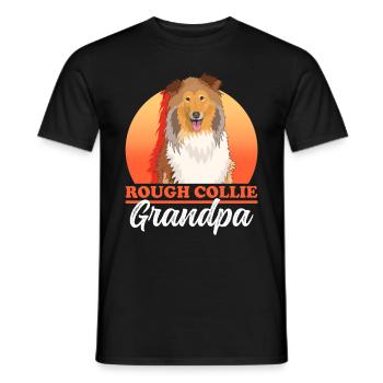 Collie Grandpa Collie à poil long Collie Collies Rough Collies Cadeau - T-shirt homme - noir - Devant - AI Model Male 178 light (178cm)
