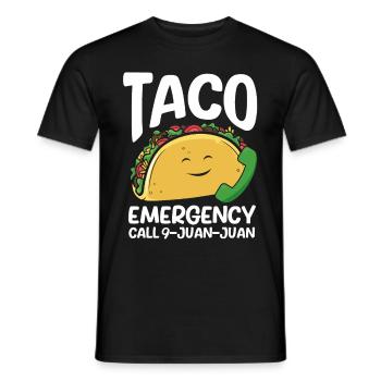 Appel d’urgence pour tacos 9 Juan Juan - T-shirt homme - noir - Devant - AI Model Male 178 light (178cm)