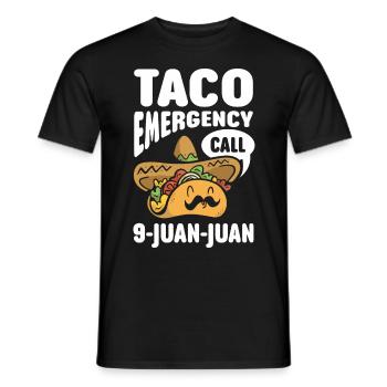 Appel d’urgence pour tacos 9 Juan Juan - T-shirt homme - noir - Devant - AI Model Male 178 light (178cm)