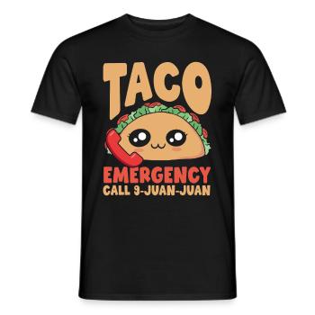 Appel d’urgence pour tacos 9 Juan Juan - T-shirt homme - noir - Devant - AI Model Male 178 light (178cm)