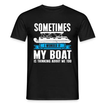 Bateau Ponton Bateau Capitaine de Bateau - T-shirt homme - noir - Devant - AI Model Male 178 light (178cm)