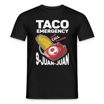 Appel d’urgence pour tacos 9 Juan Juan - T-shirt homme - noir - Devant - AI Model Male 178 light (178cm)