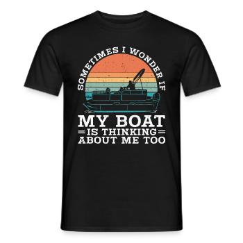 Bateau Ponton Bateau Capitaine de Bateau - T-shirt homme - noir - Devant - AI Model Male 178 light (178cm)