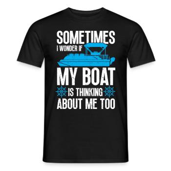 Bateau Ponton Bateau Capitaine de Bateau - T-shirt homme - noir - Devant - AI Model Male 178 light (178cm)