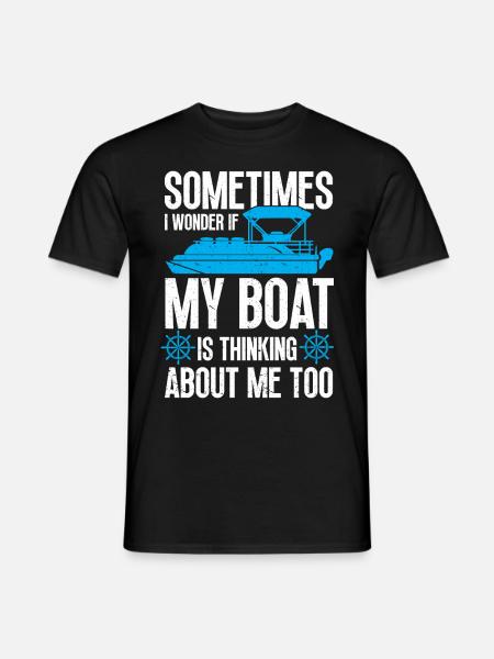 Boat Pontoon Boat Captain - Men's T-Shirt - black