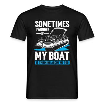 Bateau Ponton Bateau Capitaine de Bateau - T-shirt homme - noir - Devant - AI Model Male 178 light (178cm)