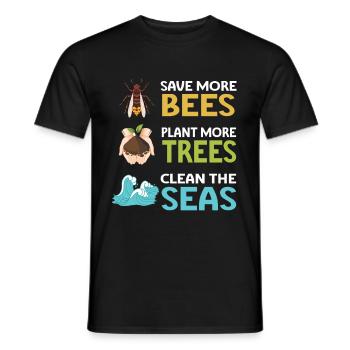 Earth Day Climate Change Environmentalists - Men's T-Shirt - black - Front - AI Model Male 178 light (178cm)